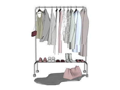 现代衣架 服装 挂衣 落地