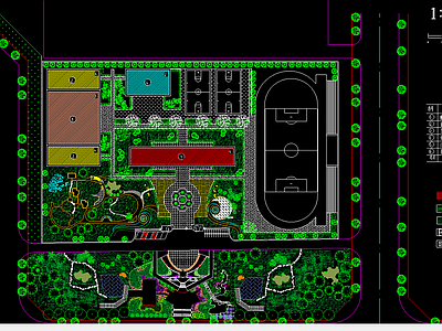 校园绿化规划图纸 施工图