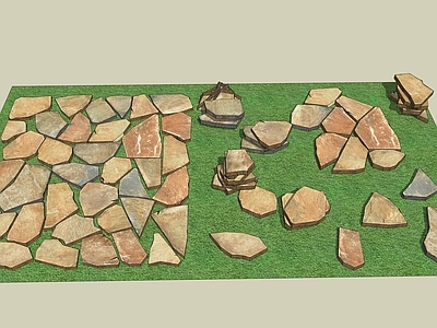 现代石头 铺地片石 不规则石块 汀步
