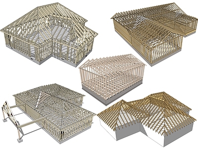 现代建筑构件 木结构建筑