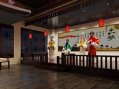 中式音乐餐厅 戏台