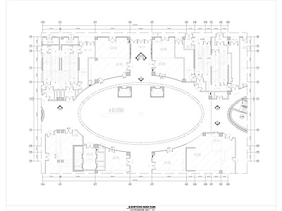 大型商场弧形中庭平面图 施工图