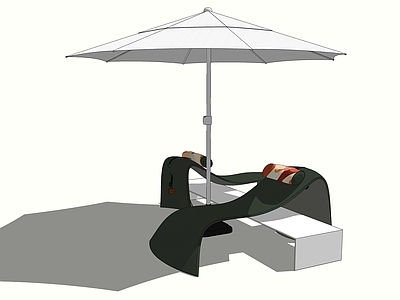 现代躺椅 沙滩椅 阳伞