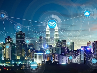 智慧科技屏幕贴图 科技城市建筑贴图