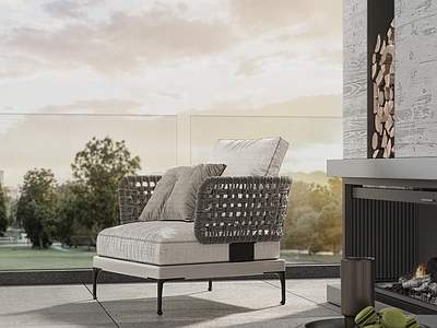 现代户外休闲编织椅  米洛提 Minotti