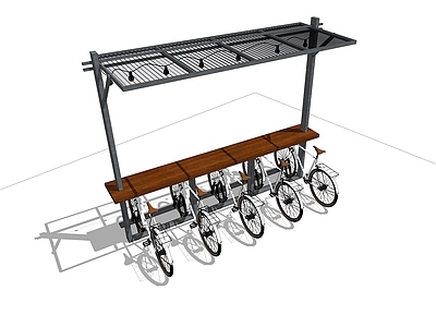 现代自行车 创意自行车亭
