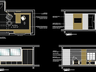 家庭办公室CAD施工图