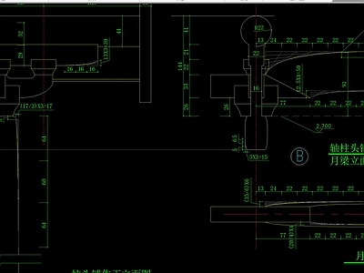 云翔寺角柱柱头立面剖面大样详图 建筑通用节点 建筑工程节点