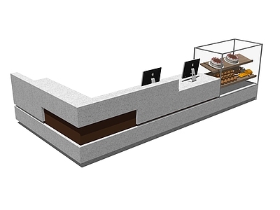 现代收银台 工作台 前台 接待台 面包 蛋糕