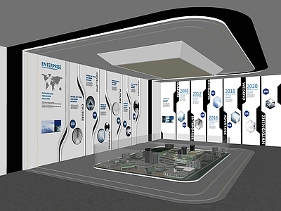 现代科技展厅 展览 文化墙 宣传栏 展示墙 宣传栏 沙盘 装饰墙