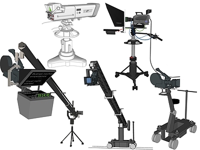 现代摄影机 摄像机 吊机 移动拍摄车