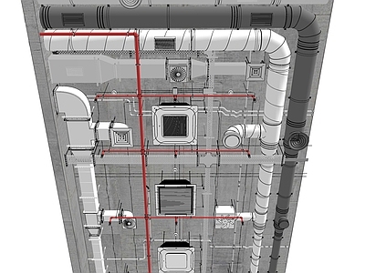 工业风顶面空调设备管道