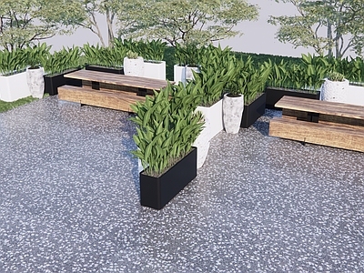 现代户外椅 花箱