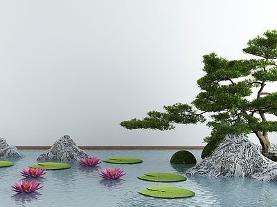 新中式假山水景