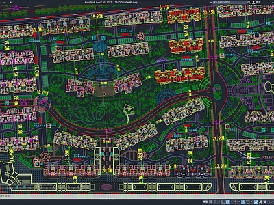 大型社区整体建筑规划 小区建筑规划 住宅小区 小区绿化 施工图