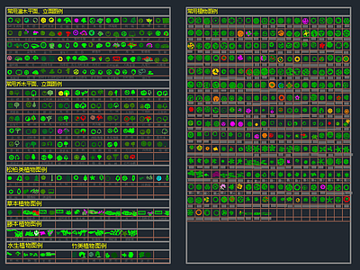 常用园林景观植物图库 施工图