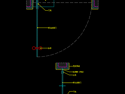 地弹簧玻璃门节点大样图 标准 通用节点
