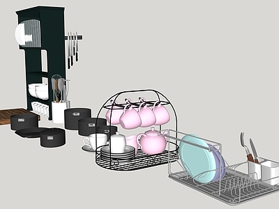 现代厨房用品组合