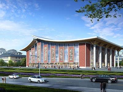 中式少数名族大学体育馆 封闭