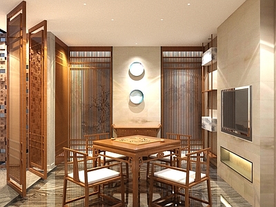 中式茶馆 棋牌室