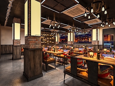 工业风烧烤店