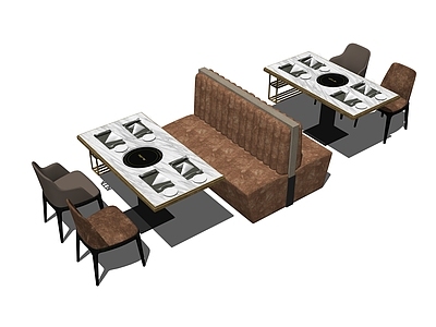 现代餐厅卡座沙发 餐饮桌子