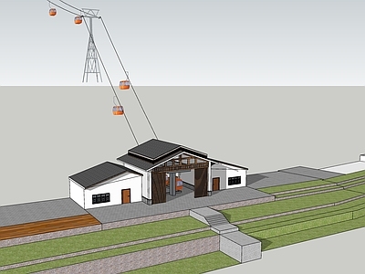 新中式其它景观小建筑 索道站