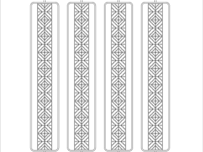 现代隔断屏风花格CAD 施工图