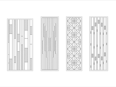 现代隔断屏风花格CAD 施工图