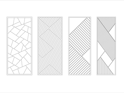 现代隔断屏风花格CAD 施工图