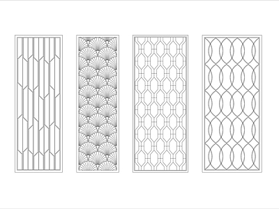 现代隔断屏风花格CAD 施工图