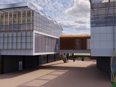现代图书馆建筑 图书馆竞赛模型