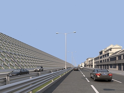 现代道路设施 边坡 护坡 道路