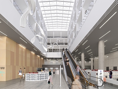 SU悬赏模型 现代风格商场内部 大堂  建议用Enscape渲染