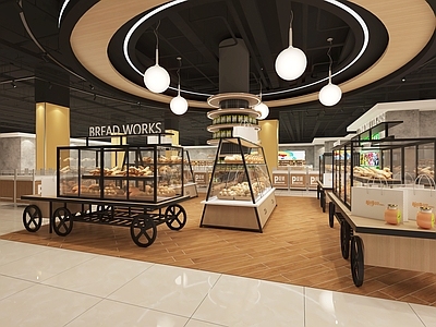 现代超市 西点区 甜品区 糕点
