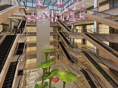 现代商场内部 中庭