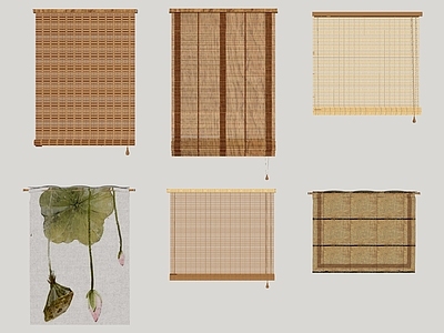 现代百叶帘 遮阳帘 席帘