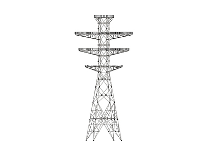 现代高压线塔 高压电线架 电缆