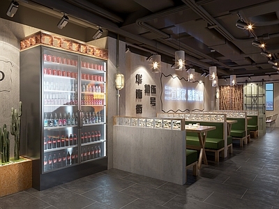 工业风烧烤店