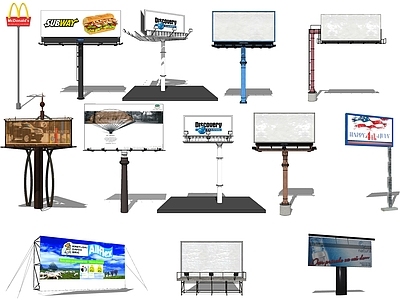 现代公路广告牌 展架 桁架 三脚架 立柱广告牌 高速公路广告牌