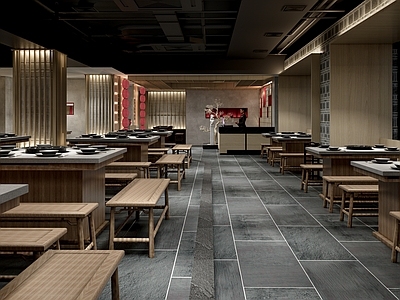 新中式火锅店 大厅