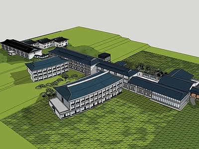 新中式养老院建筑 疗养院 山地医院
