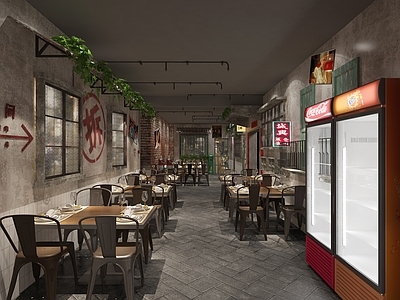 工业风烧烤店