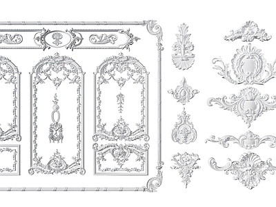欧式古典雕花构件组合