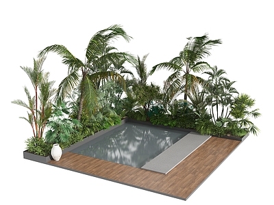 现代植物堆 游泳池