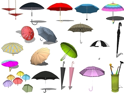 现代雨伞 花纹油纸伞