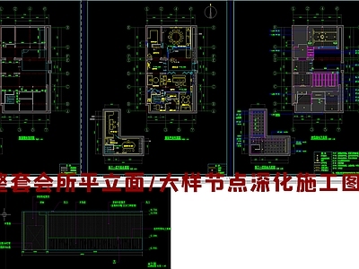 会所施工图 平面图 大样节点
