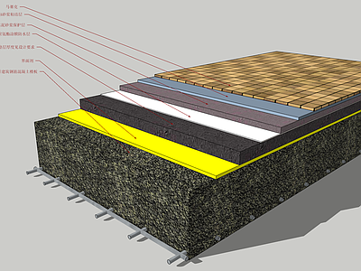 现代构件 地砖施工节点 地面材料分析