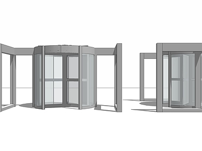 现代其他门 玻璃旋转门 伸缩门