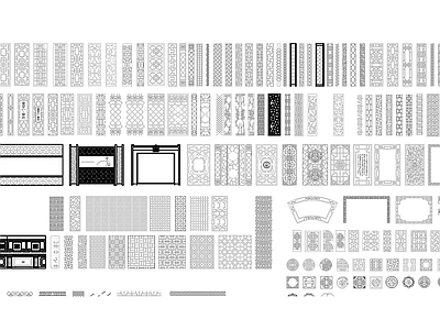 精品中式花格CAD 施工图